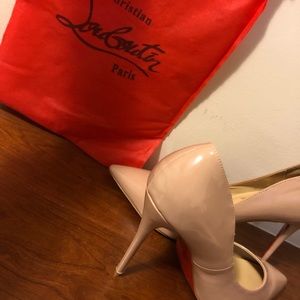 christian louboutin nude heels brand new
